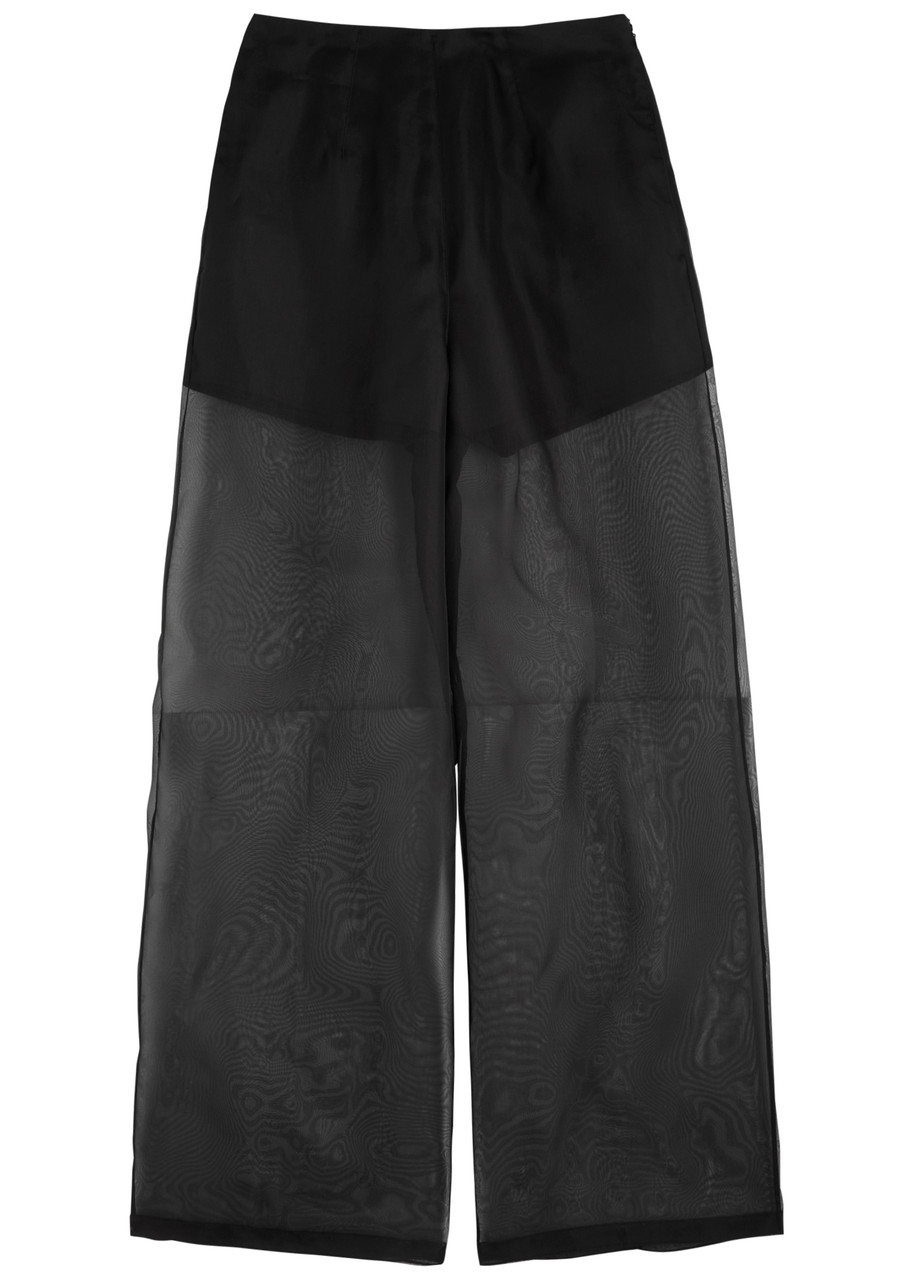 Forte_forte Organza Semi-sheer Silk-chiffon Trousers - Dark Grey - 2 (UK 10 / S)