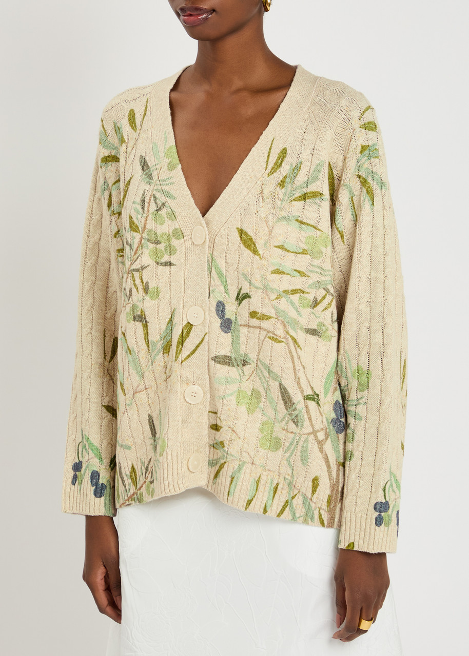  Bernadette Zuri Printed Knitted Cardigan - Multi Print - M (uk12 / M) 