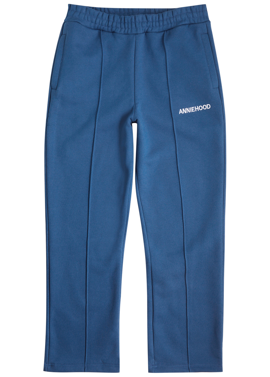 Annie Hood College Straight-leg Cotton Sweatpants - Navy - M