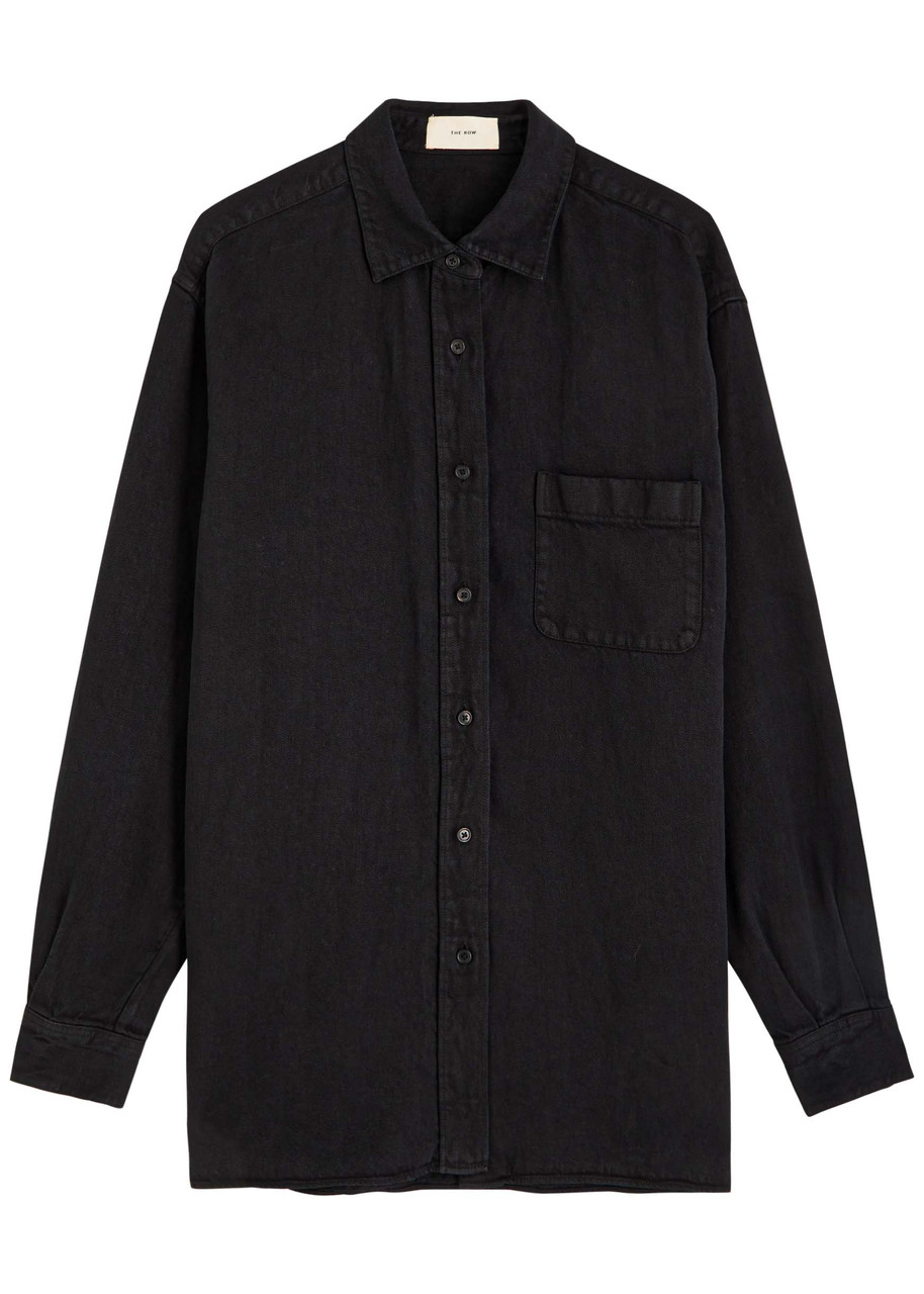 The Row Nesson Denim Shirt In Black
