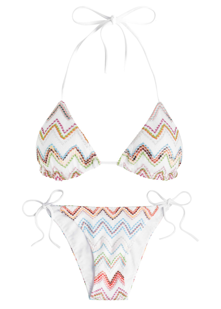 Missoni Zigzag Metallic-knit Triangle Bikini - Multicoloured - 38 (UK8 / S)