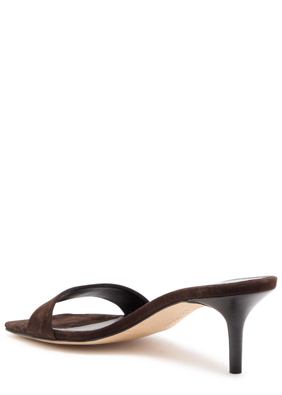 Aeyde Brown Ilvy Kid Suede Leather Mules In Brown