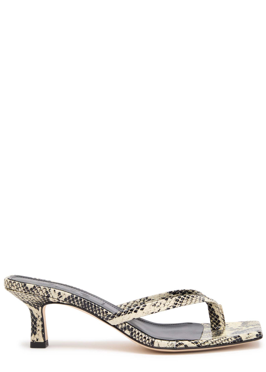 Aeyde Wilma Snake-print Leather Sandals - Beige - 41 (IT41/ UK8)
