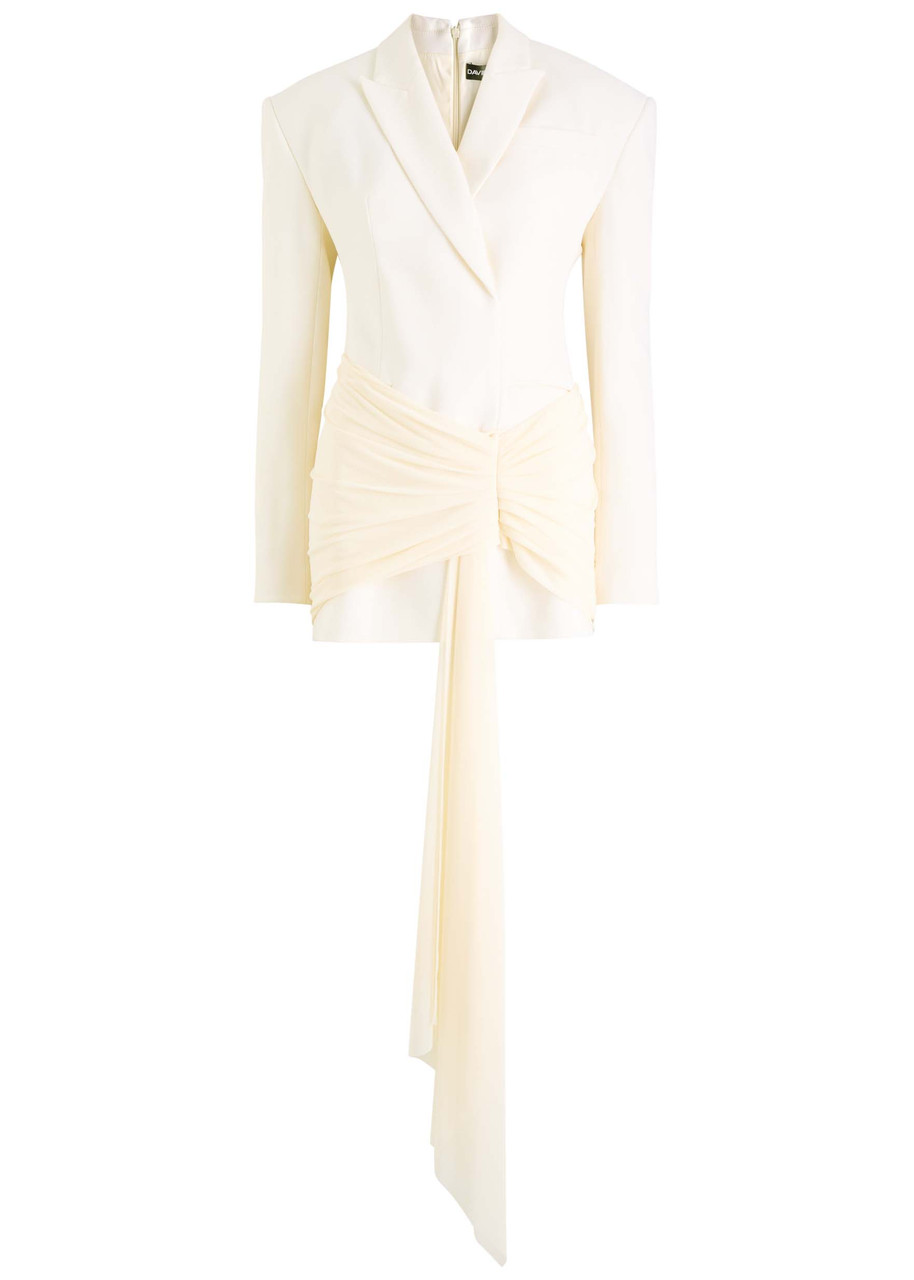 David Koma Draped Stretch-wool Blazer Dress - Off White - 8 (UK8 / S)
