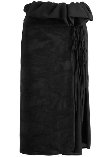 DRIES VAN NOTEN Sebia floral-jacquard moiré midi skirt | Harvey