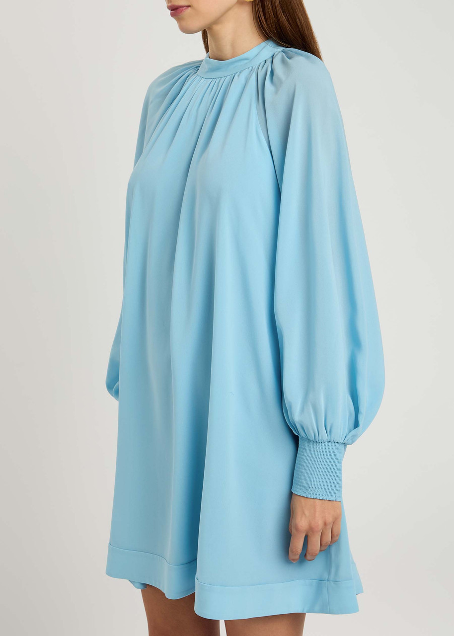 Alice And Olivia Alice + Olivia Gracen Trapeze Chiffon Mini Dress In Blue