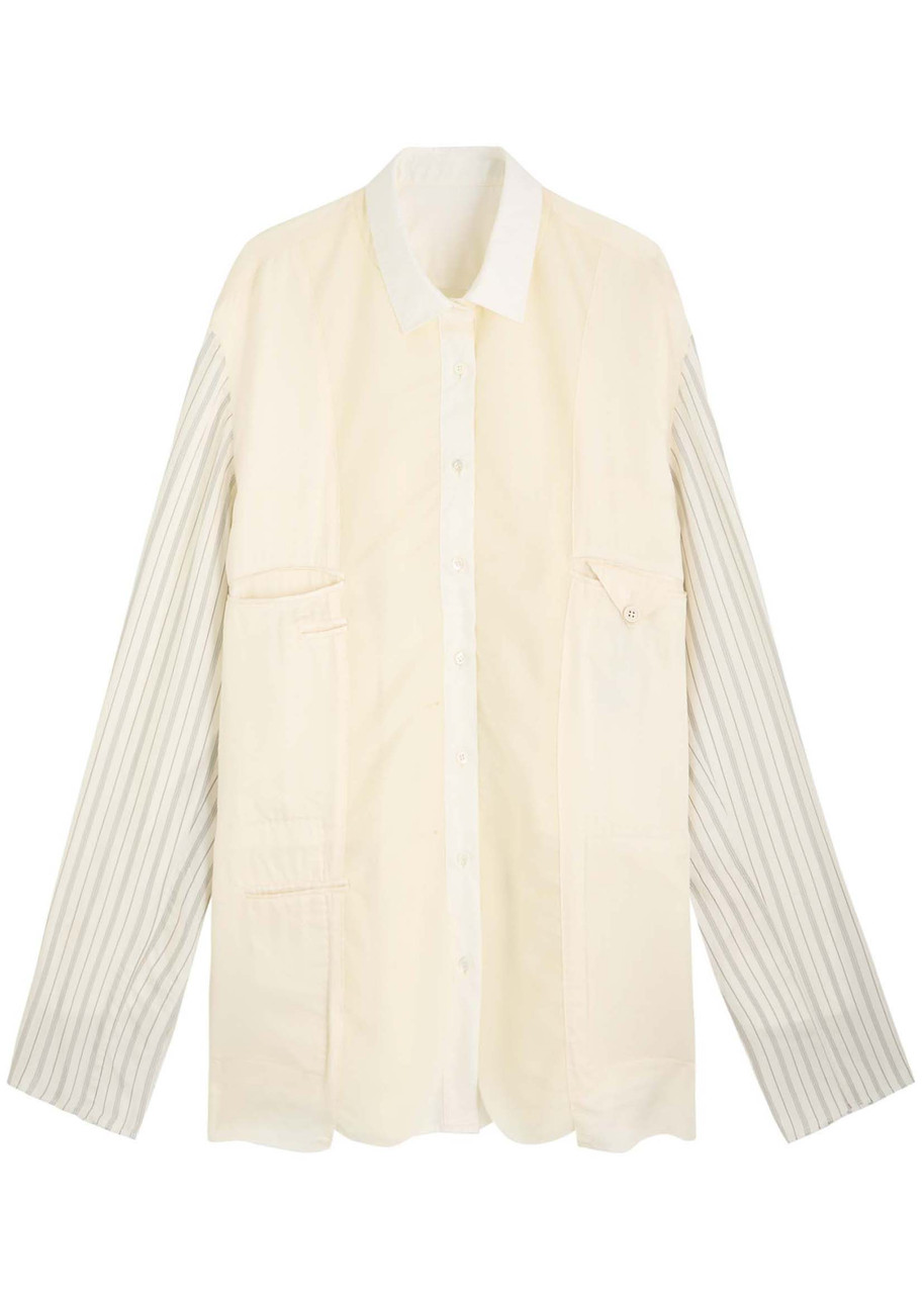 Maison Margiela Panelled Satin-twill Jacket - Ecru