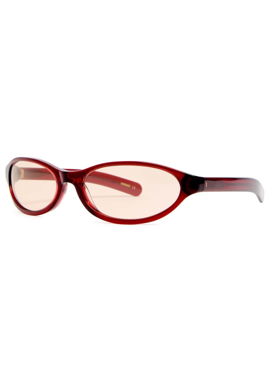 Flat List Eyewear Olympia Oval-frame Sunglasses - Red - One Size