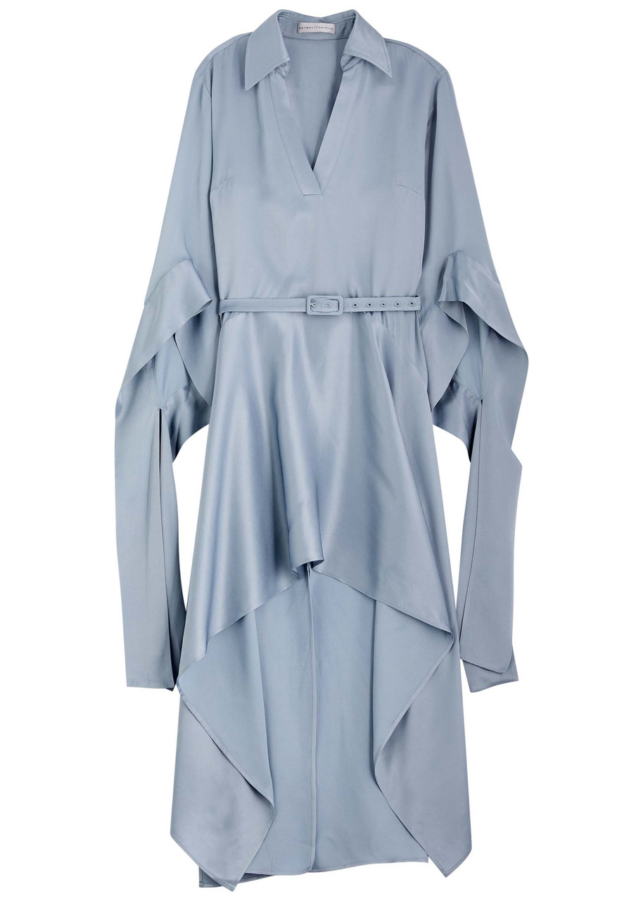 Palmer//harding Tandem Asymmetric Satin Mini Dress - Light Blue - 10 (UK10 / S)