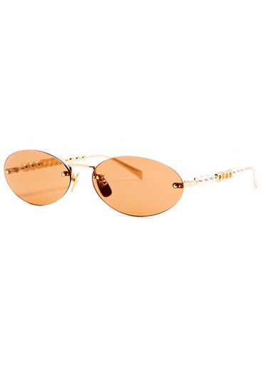 GUCCI Rimless oval-frame sunglasses | Harvey Nichols