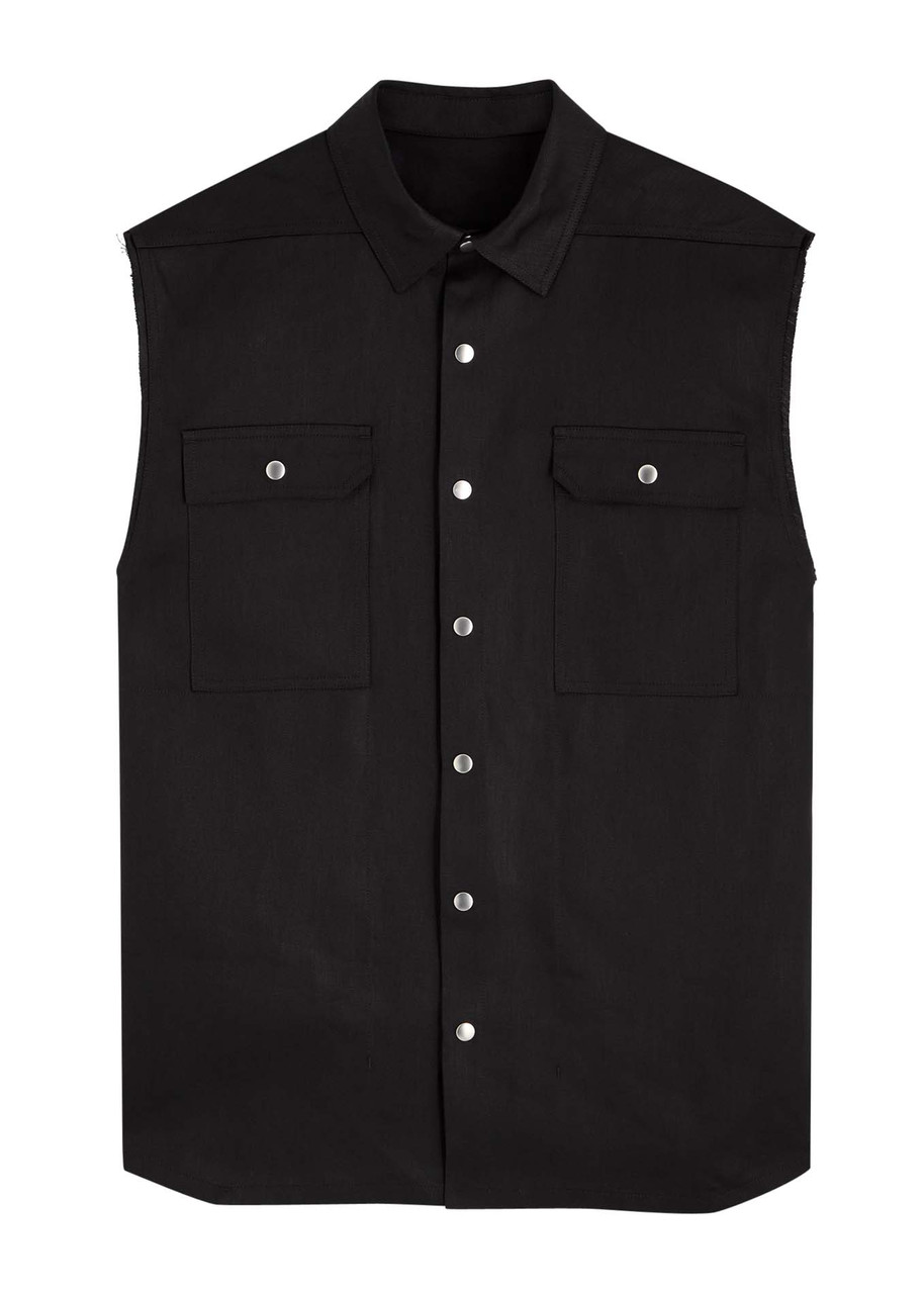 Rick Owens Jumbo Sleeveless Linen Shirt - Black - 46 (IT46 / S)