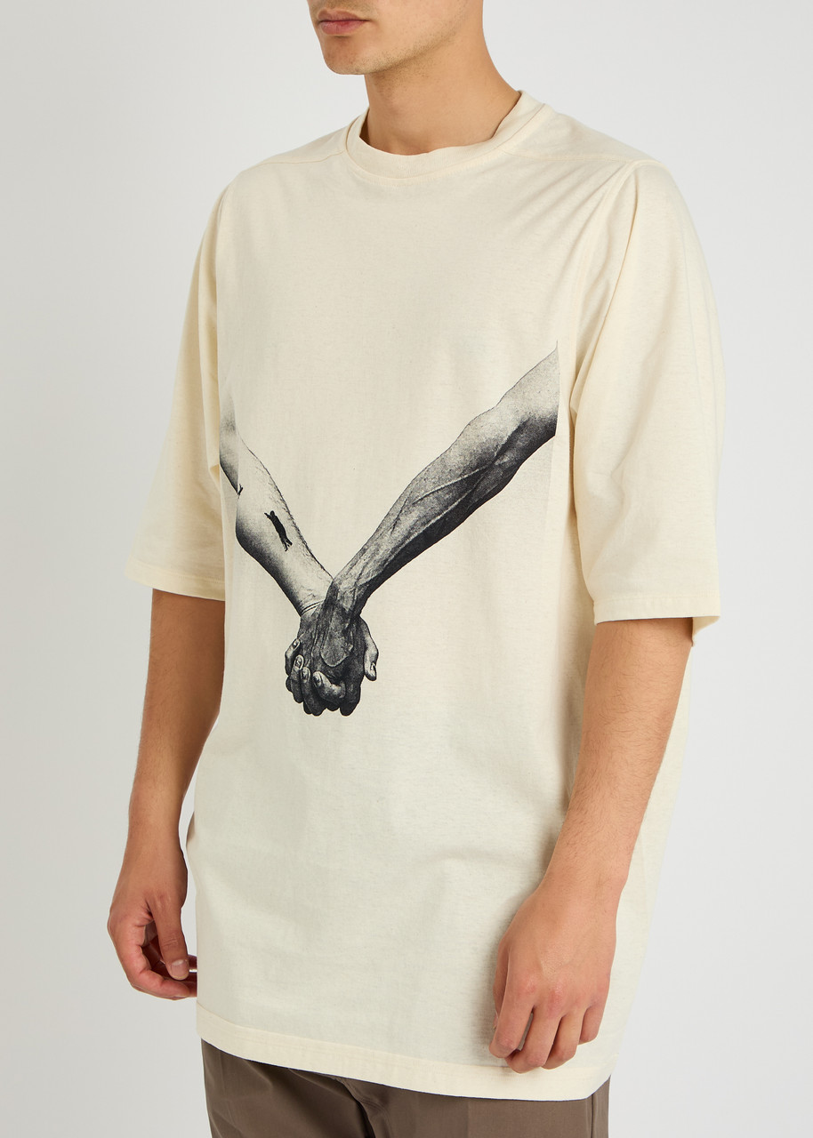 Rick Owens Jumbo Short Sleeved T-shirt In Cream