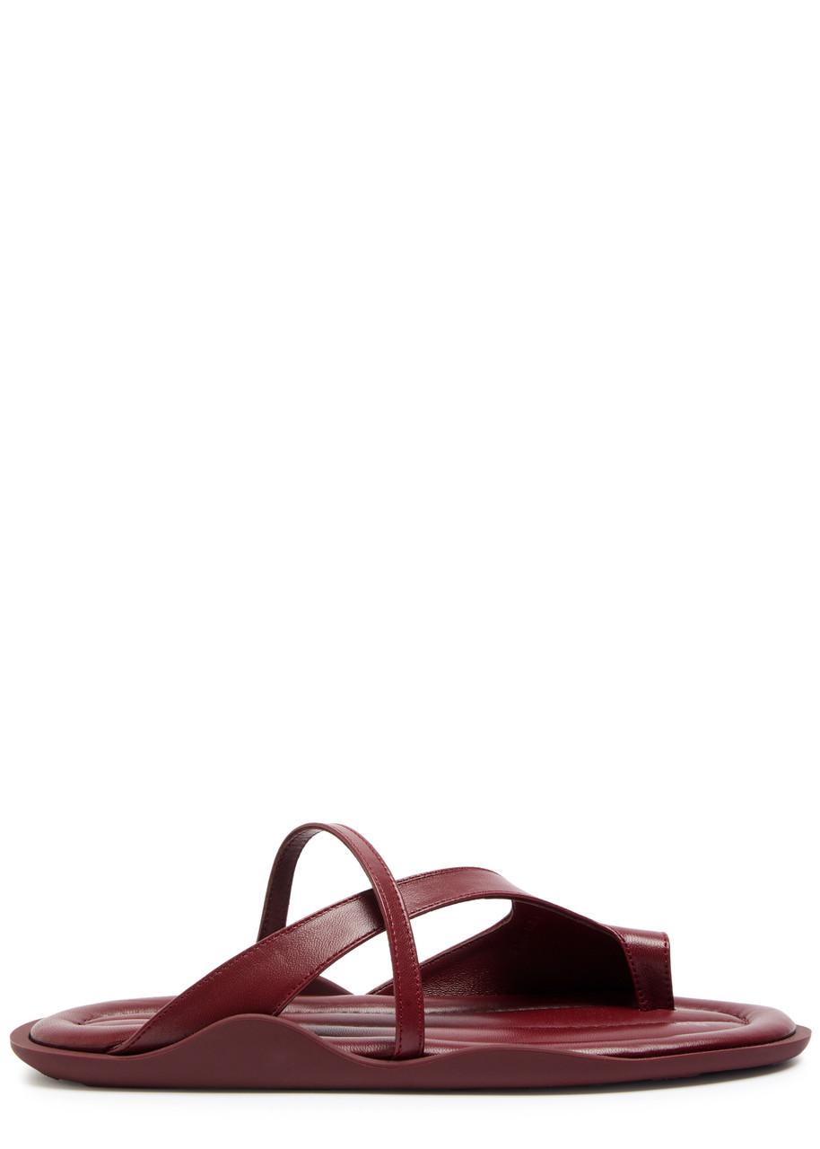 Gia Borghini Riley Leather Thong Sandals - Burgundy - 36 (IT36/ UK3)