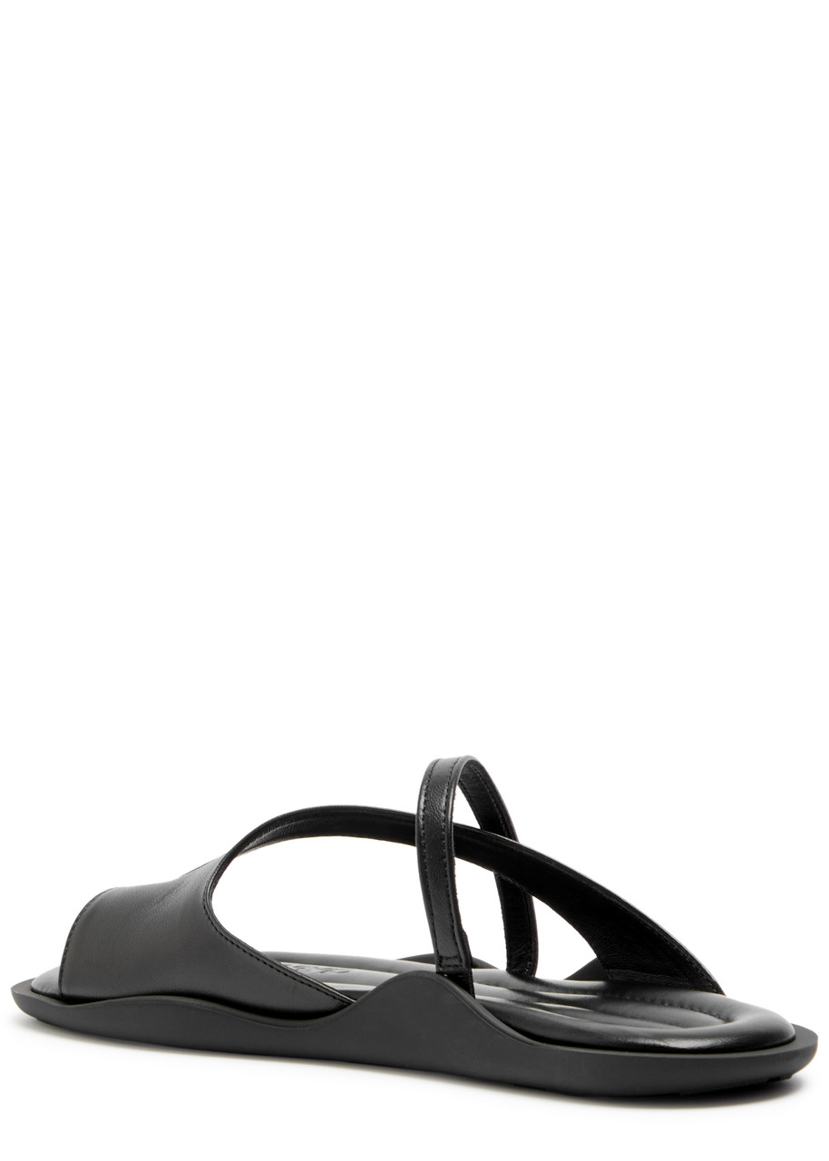 Gia Borghini Riley Leather Thong Sandals In Black