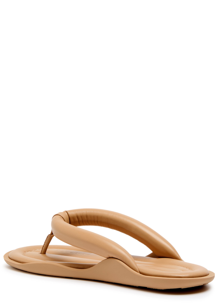 Gia Borghini Harper Leather Flip Flops In Sand