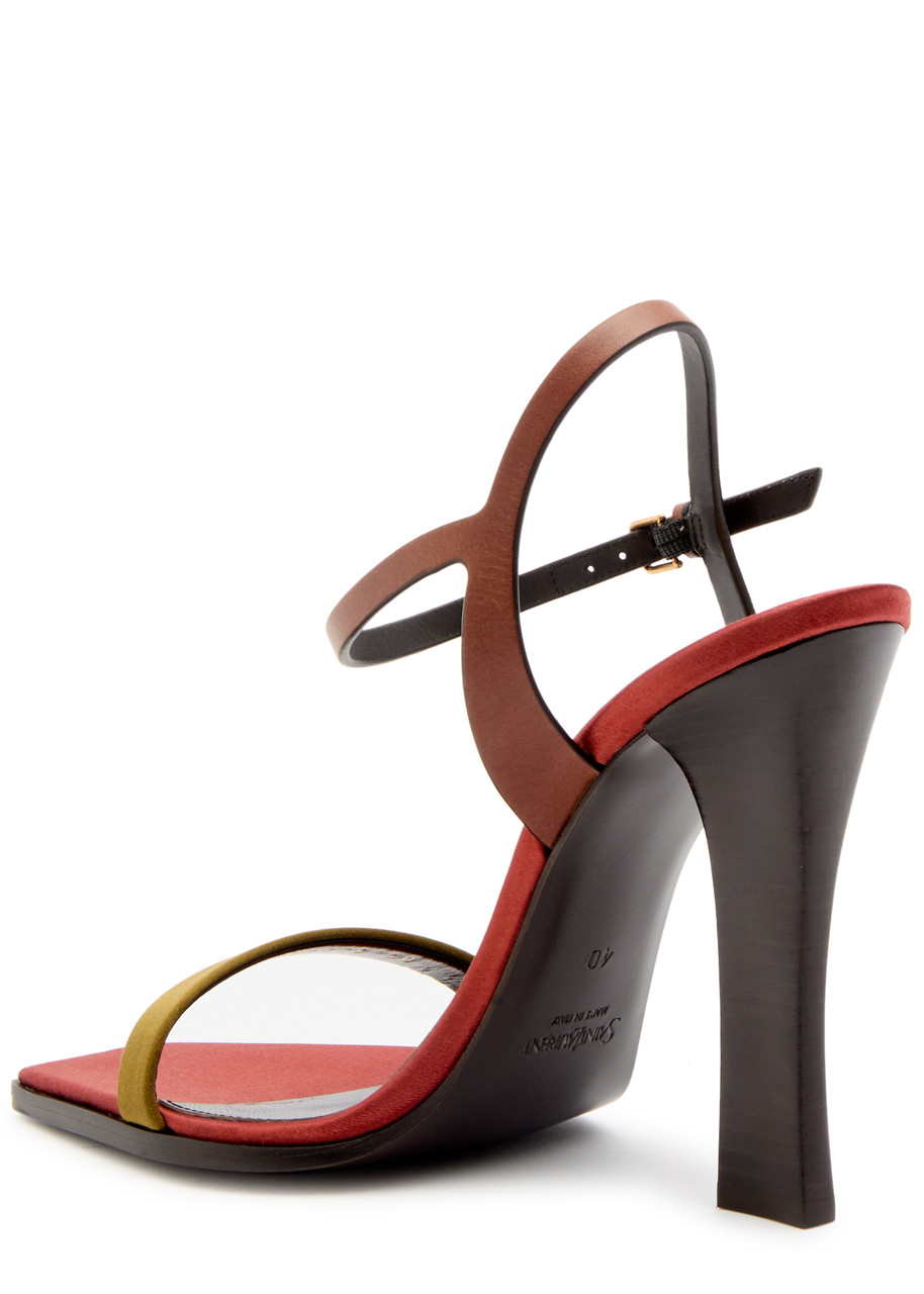 Saint Laurent Lydia 110 Satin Sandals In Multicoloured
