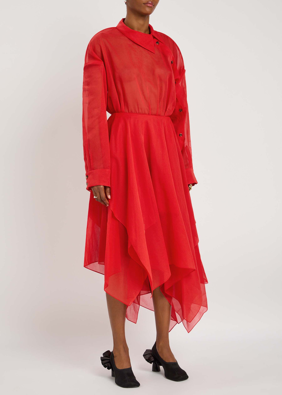 A.W.A.K.E. A.W.A.K.E MODE ORGANZA SILK-CHIFFON SHIRT DRESS