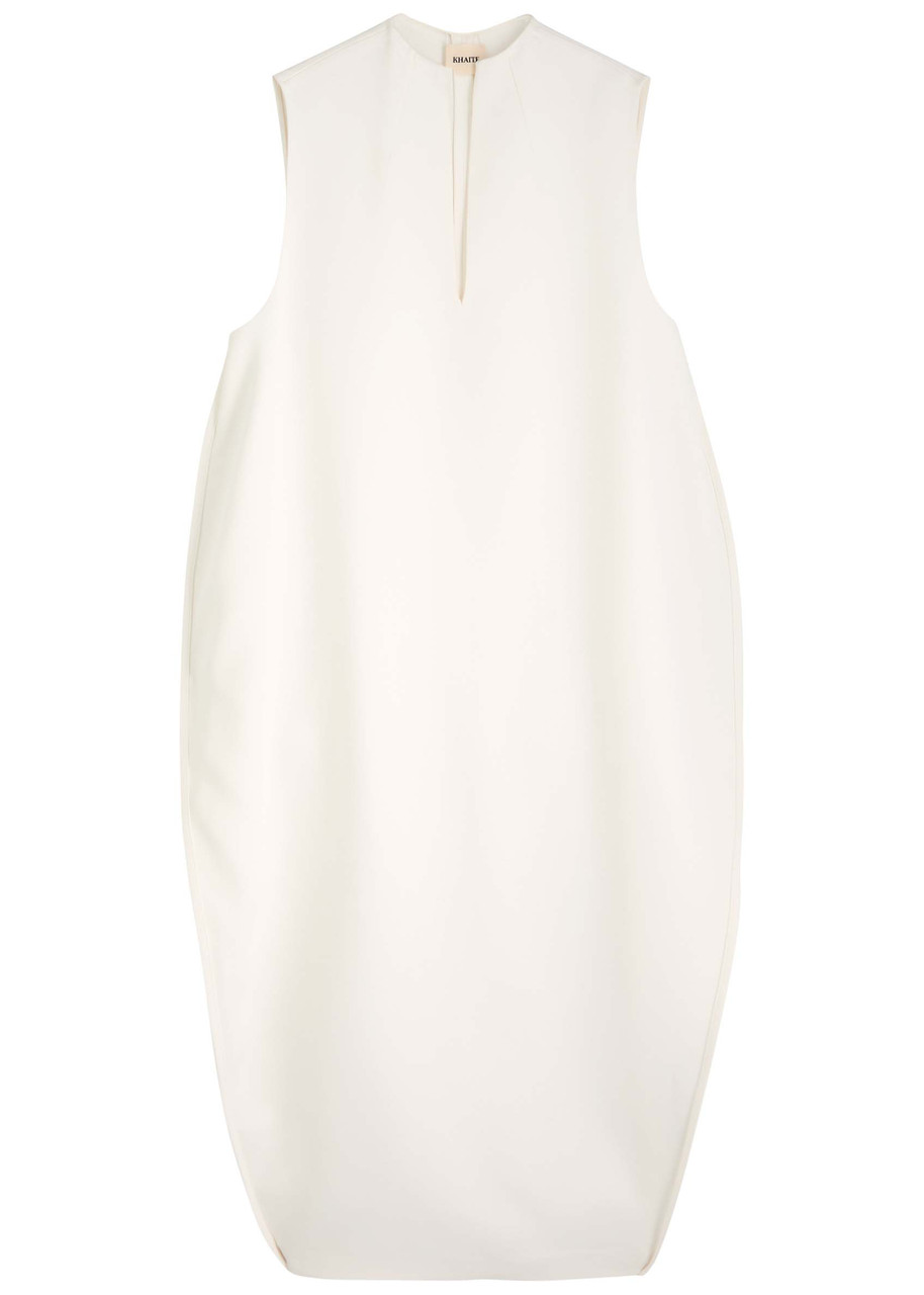 Khaite Blanche Crepe Midi Dress - Ivory