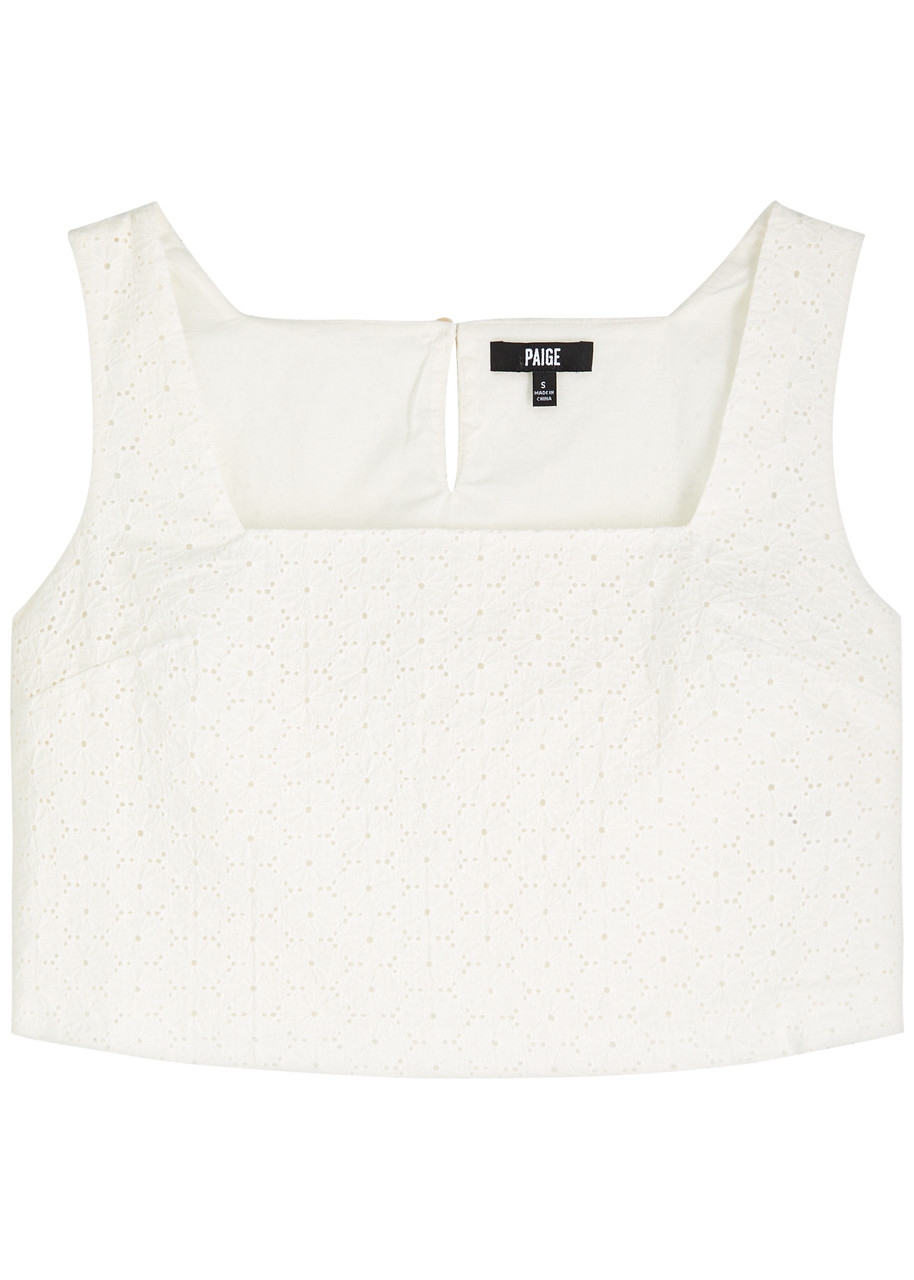 Paige Aelita Floral-embroidered Cotton top - White - XL (UK16 / XL)