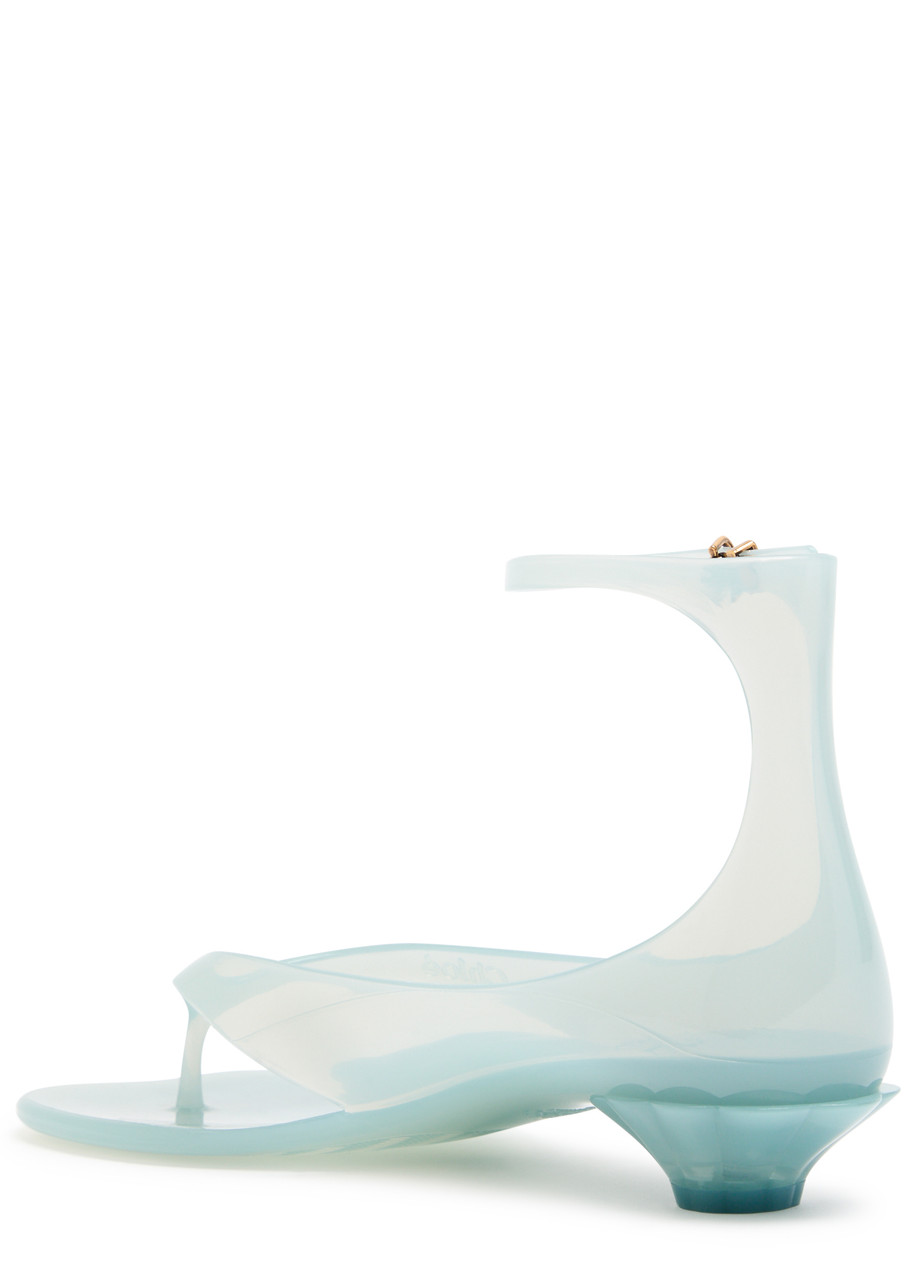 Chloé Jelly Sandals With Ankle Strap And Transparent Design In Light Blue