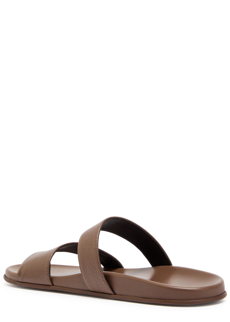 The Row Hugh Nappa Leather Sandals In Light Brown