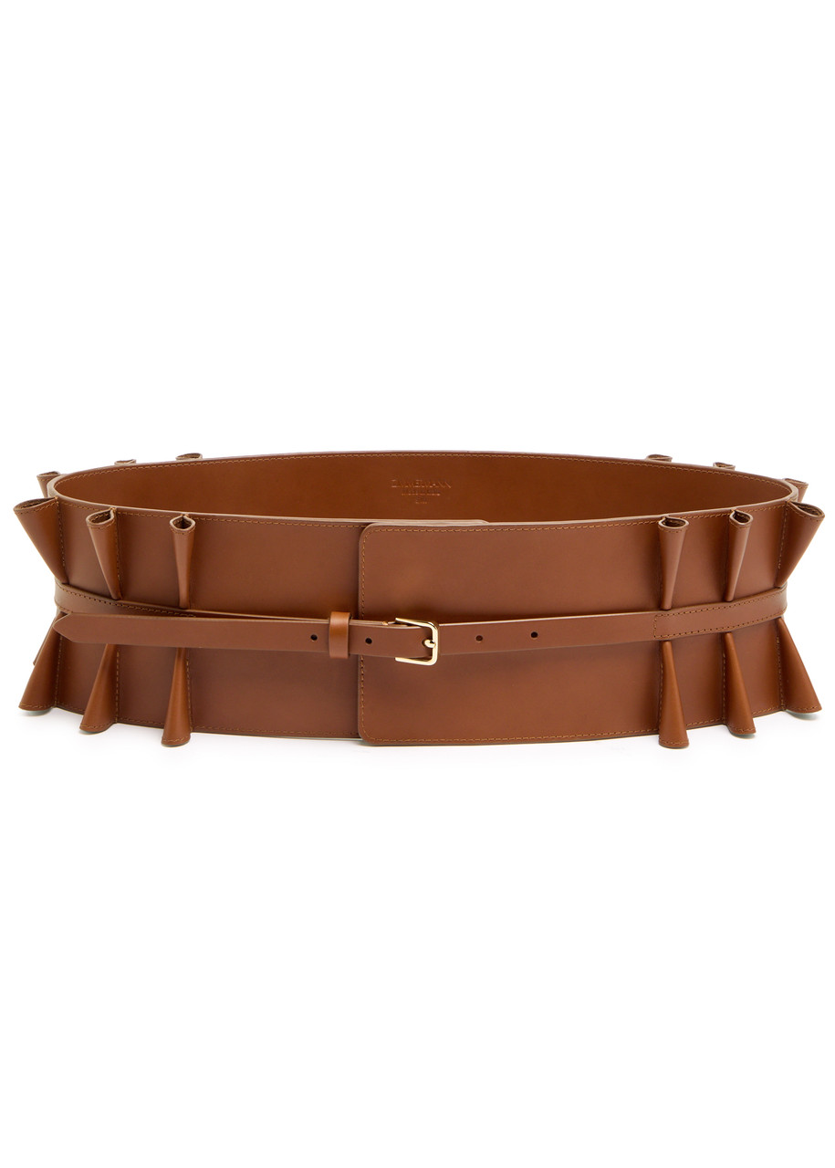 Zimmermann Parasol Folded Leather Belt In Tan