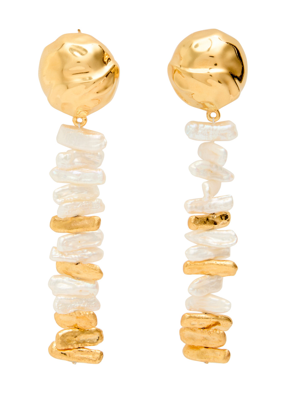 Joanna Laura Constantine Orbs Two-toned Drop Earrings In Gold