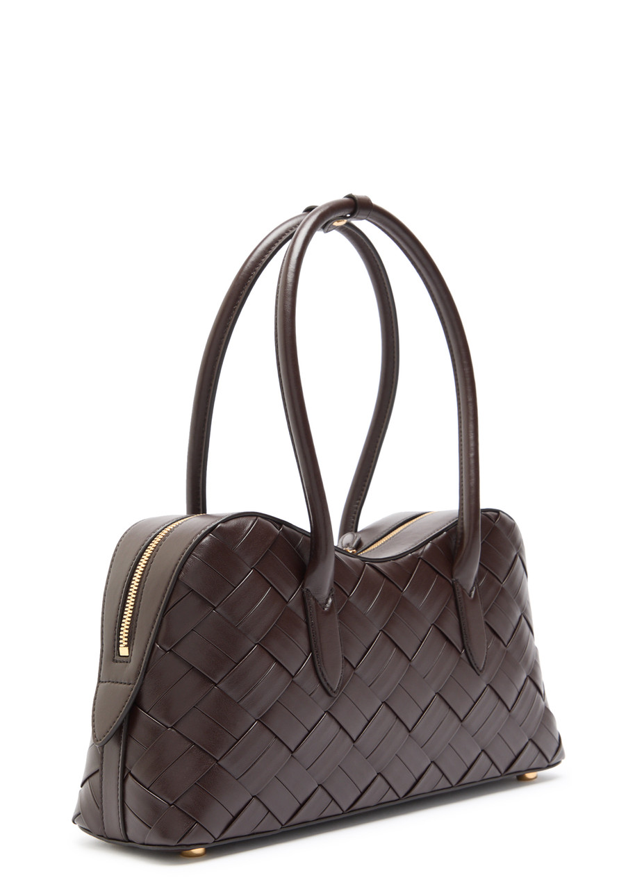 Stella Mccartney Ryder Faux Leather Shoulder Bag In Dark Brown