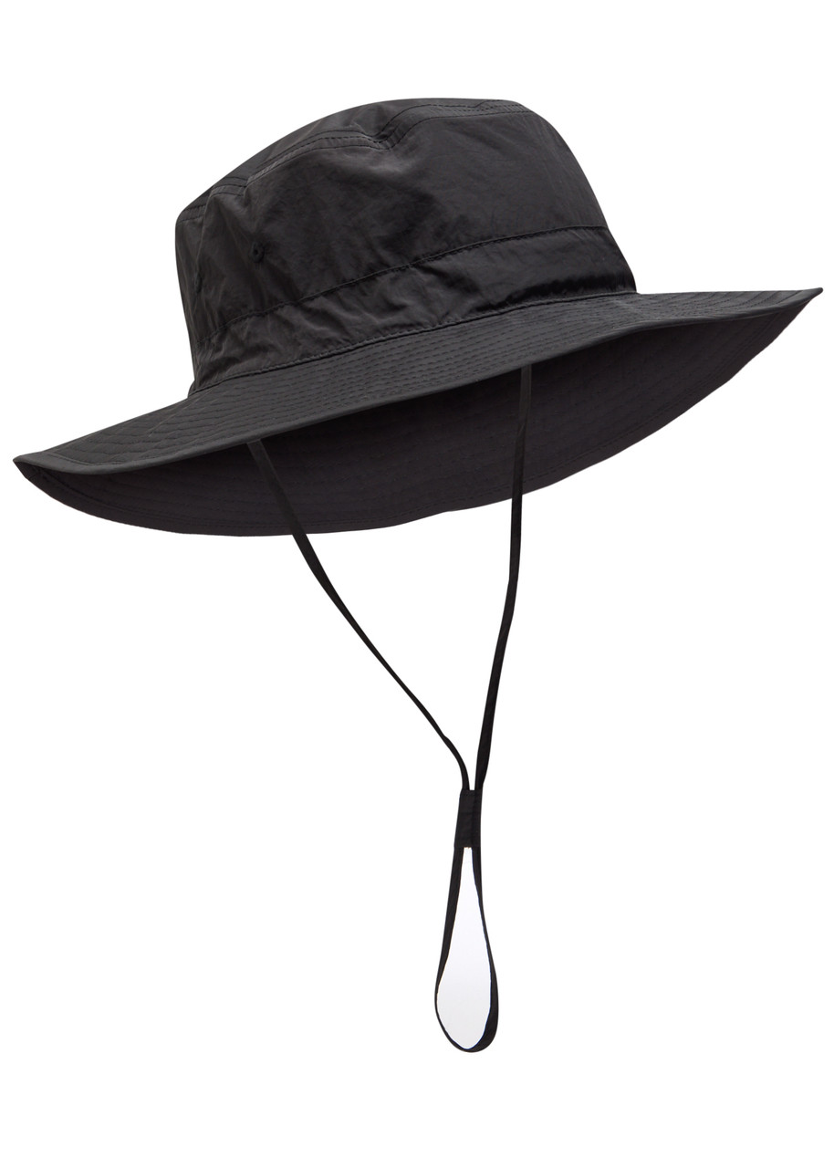 Hunza G Womens Toggle-detail Chin-strap Woven Bucket Hat Black In Black