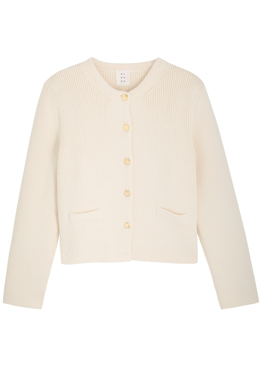 Almada Label Nova Cotton-knit Cardigan - Cream - M (UK12 / M)