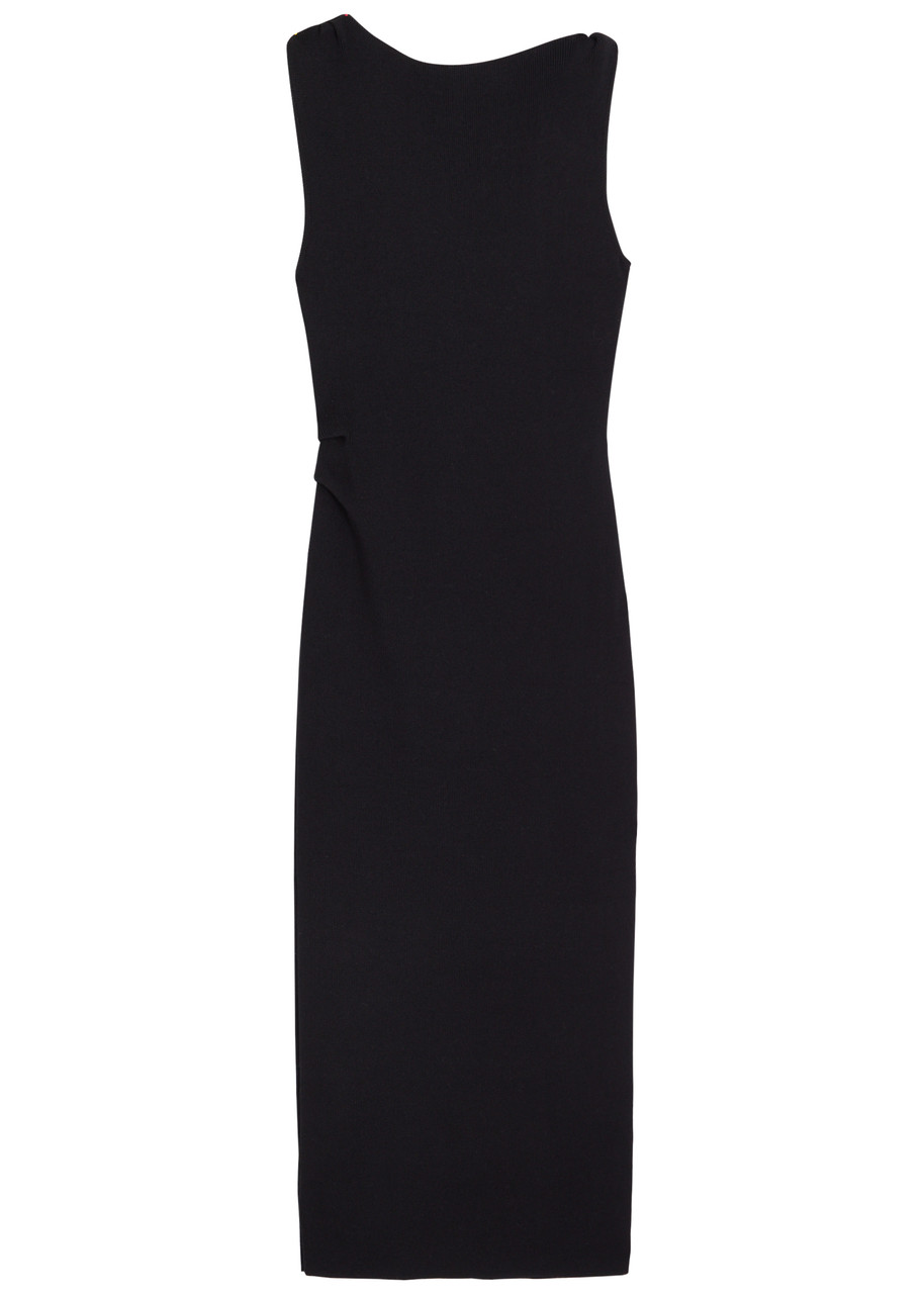 Almada Label Amani Knitted Midi Dress In Black