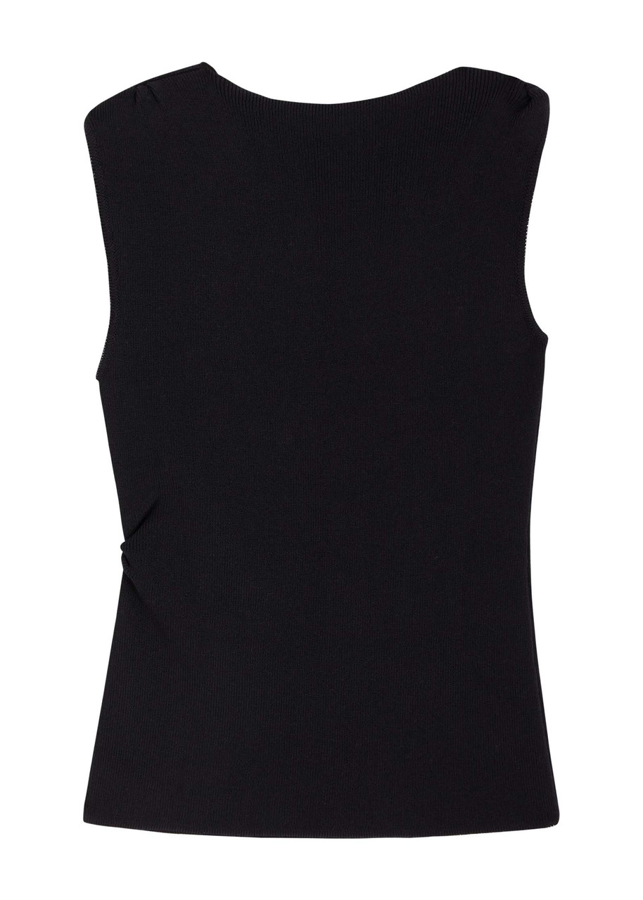 Almada Label Ami Off-the-shoulder Knitted Tank In Black
