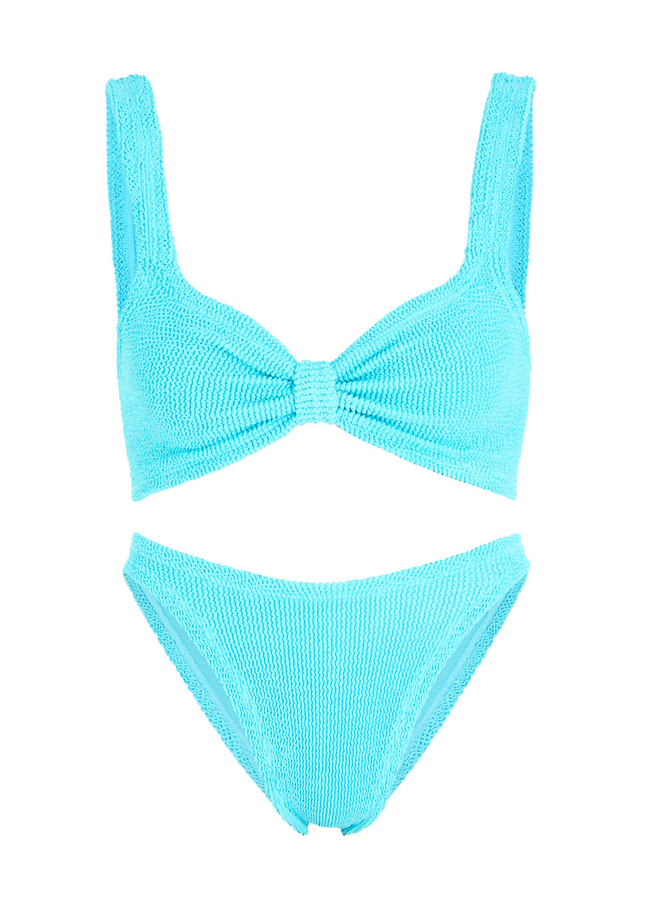 Hunza G Bonnie Bikini Beachwear In Cyan Polyamide