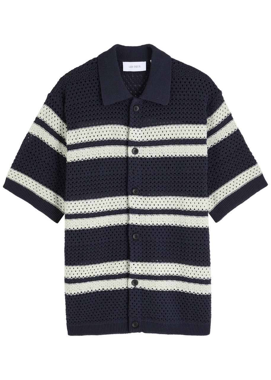 Les Deux Gianni Striped-intarsia Knitted Shirt