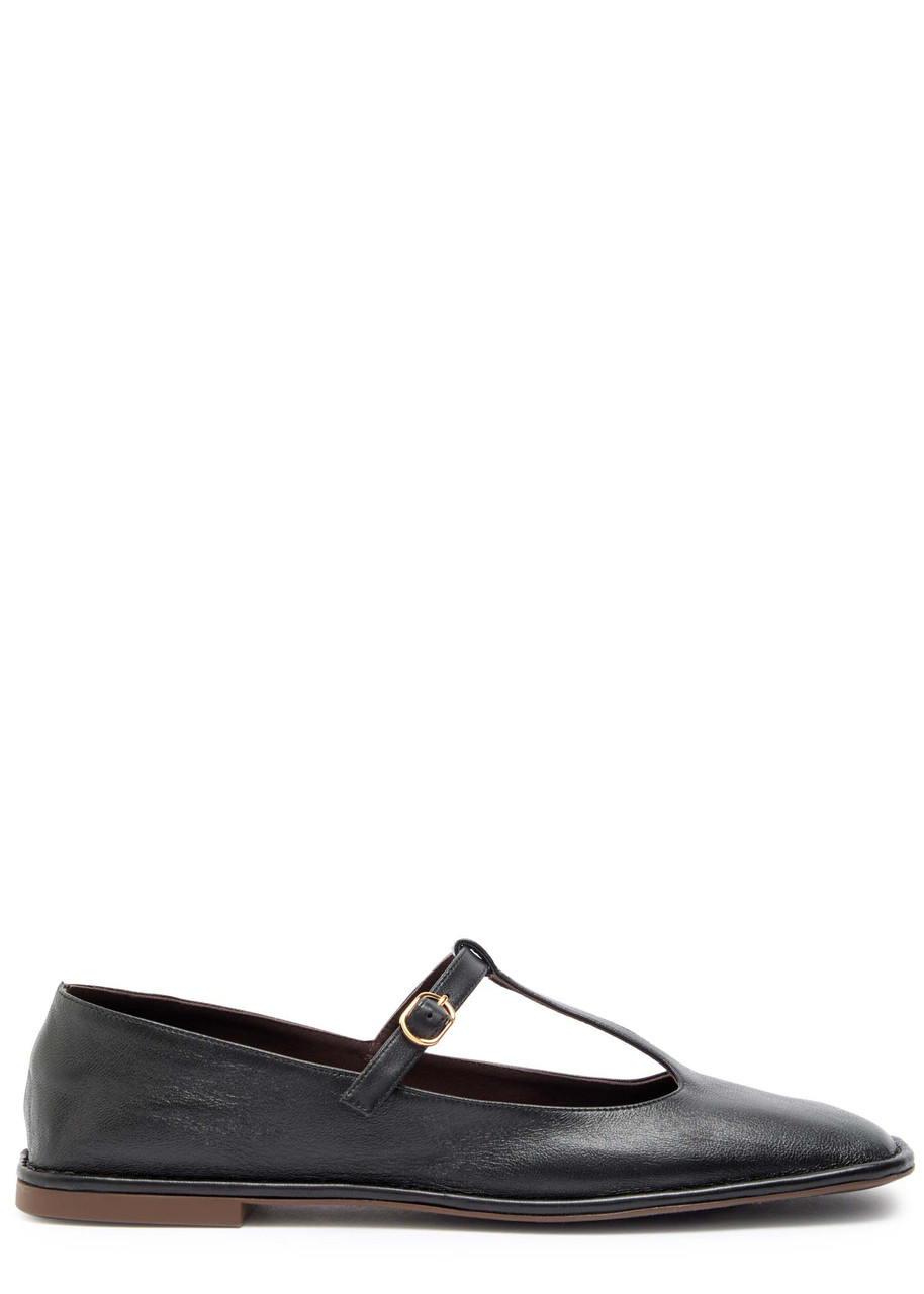 The Row Square T-strap Leather Sandals