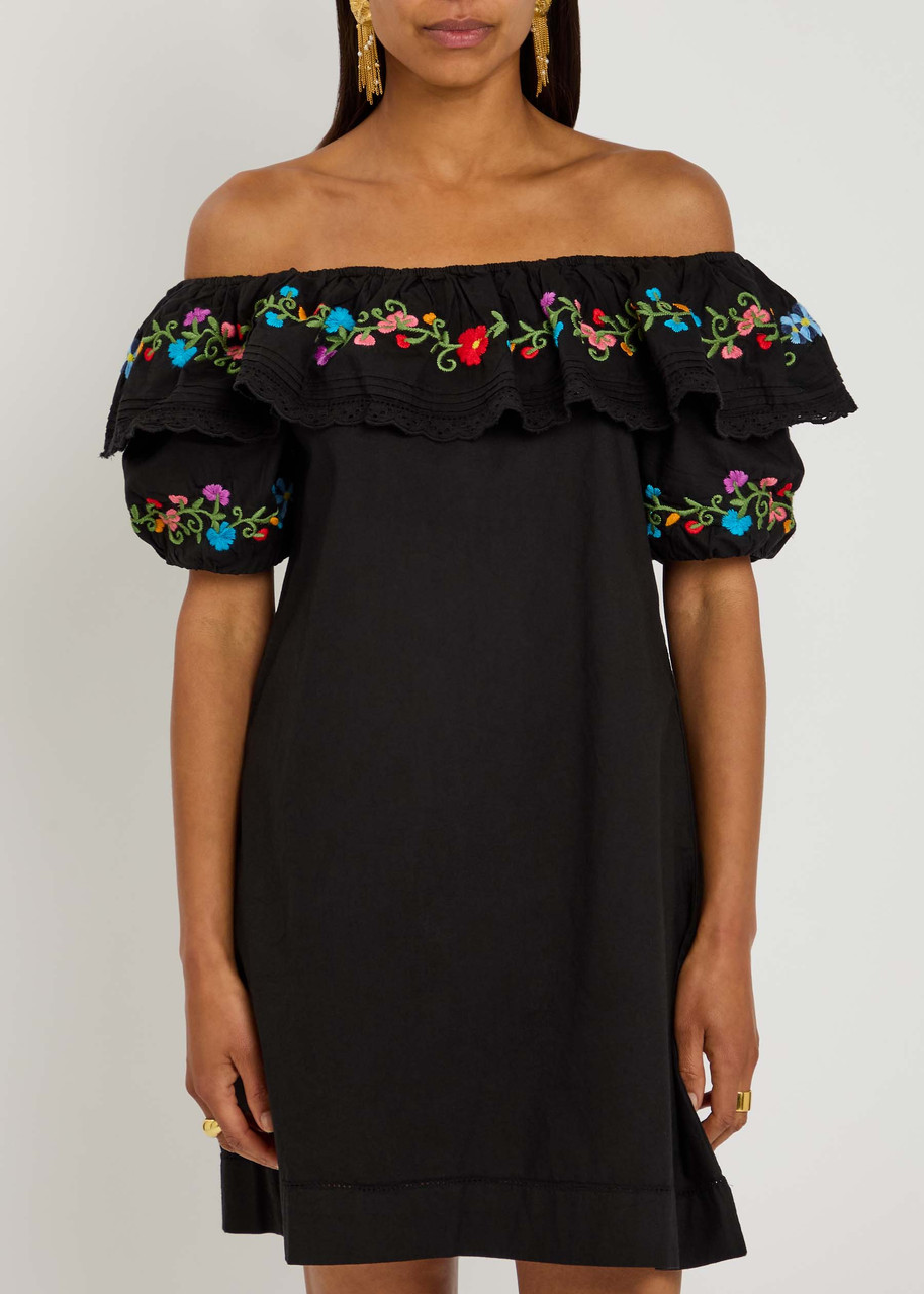 Rixo London Rixo Saige Ombre Floral-embroidered Cotton Mini Dress