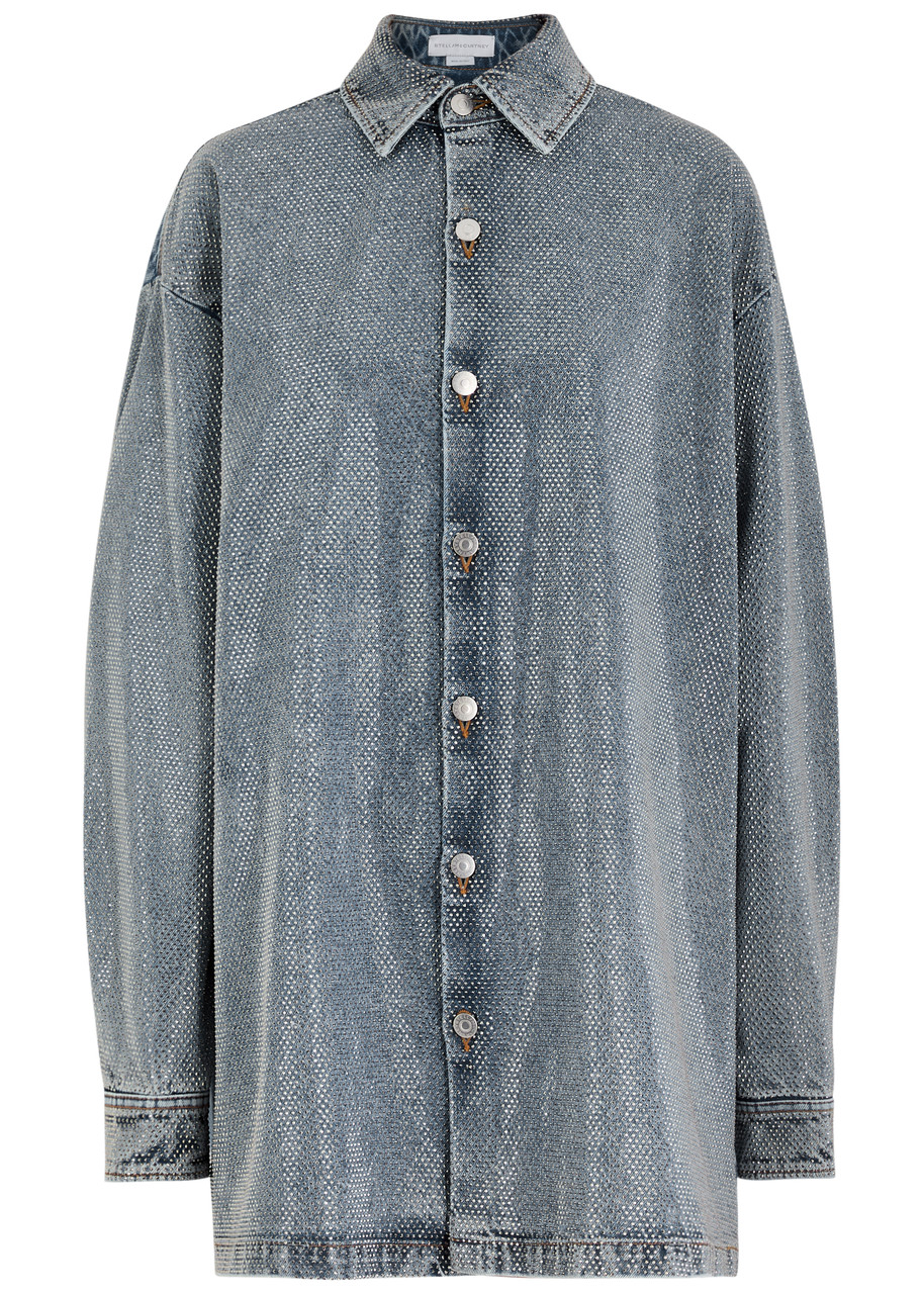 Stella Mccartney Hotfix Stud-embellishments Denim Shirt