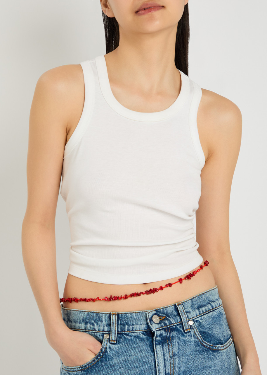  Anni Lu Reef Beaded 18kt Gold-plated Belt - Red - One Size 