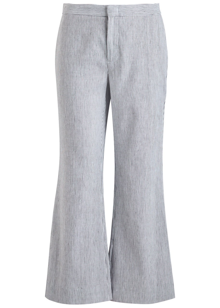 Vince Ticking Striped Linen-blend Trousers