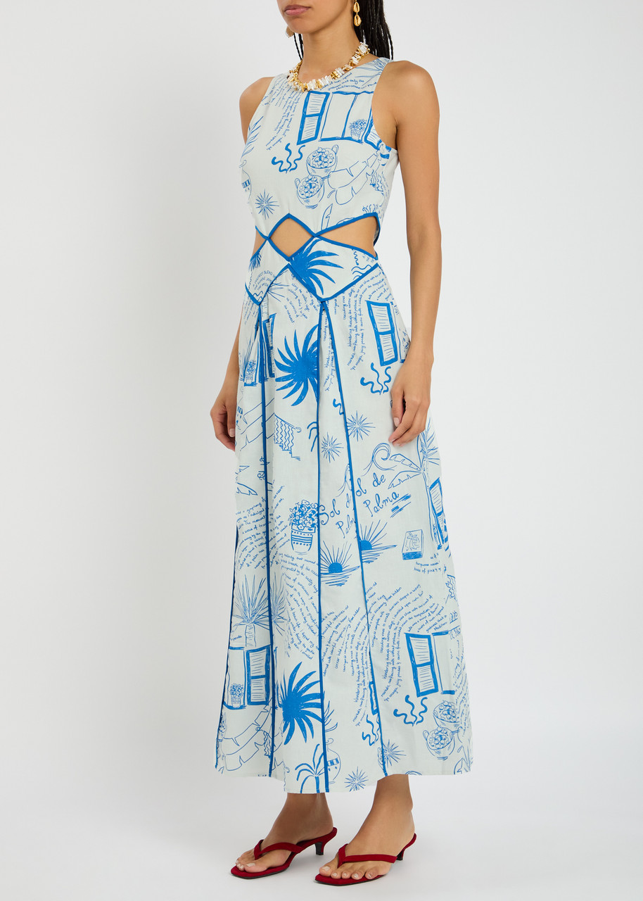 Never Fully Dressed Palma Elma Cotton-blend Midi Dress
