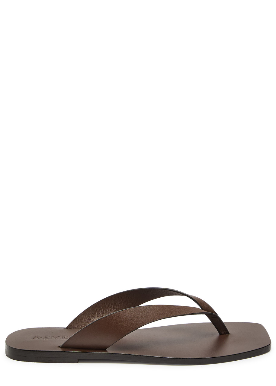 A.emery Kinto Leather Flip Flops - Brown