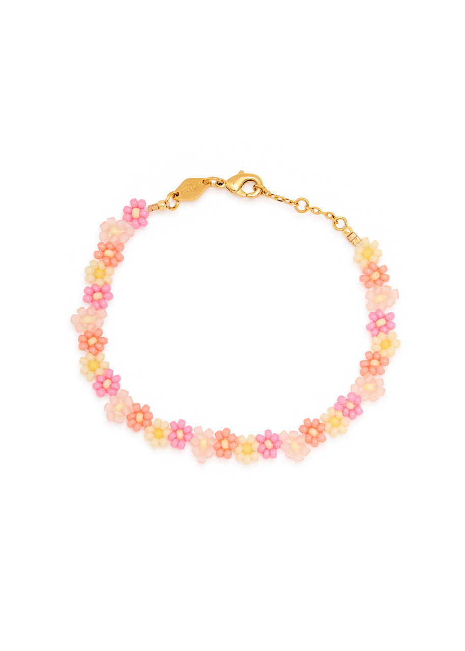 Anni LU Blossom 18kt Gold-plated Beaded Bracelet - Pink - One Size