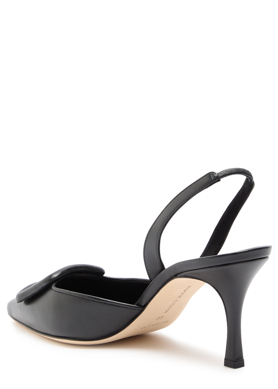 Manolo Blahnik Maysli Buckle Slingback Pointed Toe Pump