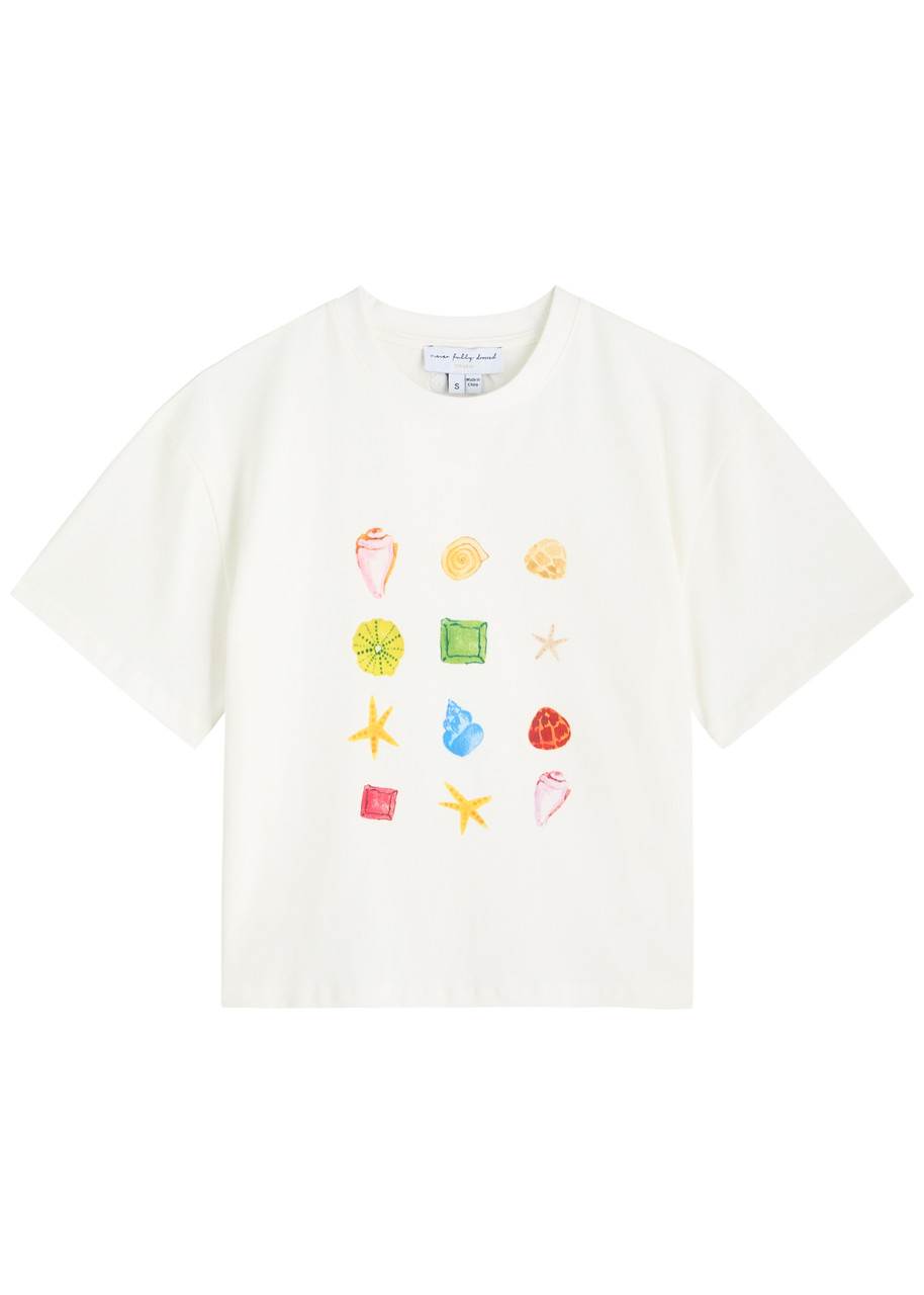 Never Fully Dressed White Shell Ioana Stretch-cotton T-shirt