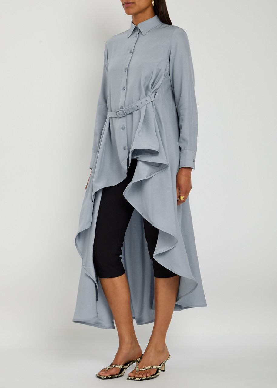 Palmer Harding Palmer//harding Waterfall Asymmetric Satin-crepe Shirt