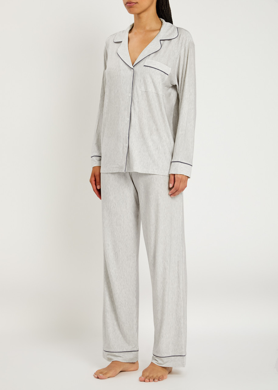 Eberjey Gisele Striped Jersey Pyjama Set In White