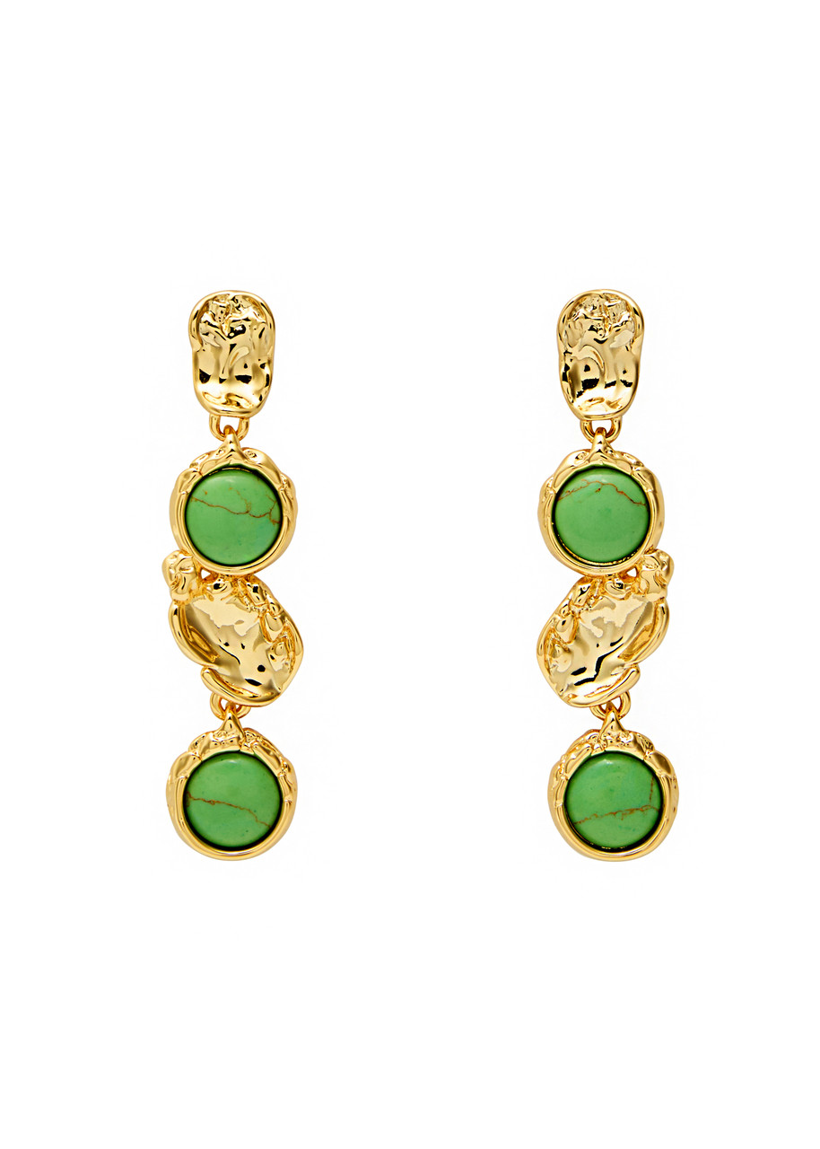 ALEXIS BITTAR ALEXIS BITTAR BRUT 14KT GOLD-PLATED DROP EARRINGS