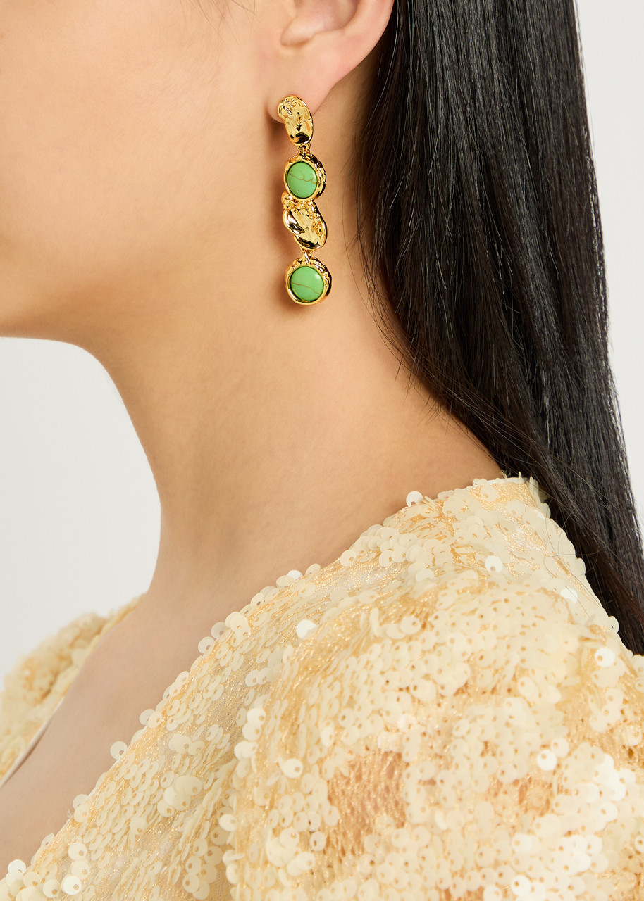 ALEXIS BITTAR ALEXIS BITTAR BRUT 14KT GOLD-PLATED DROP EARRINGS