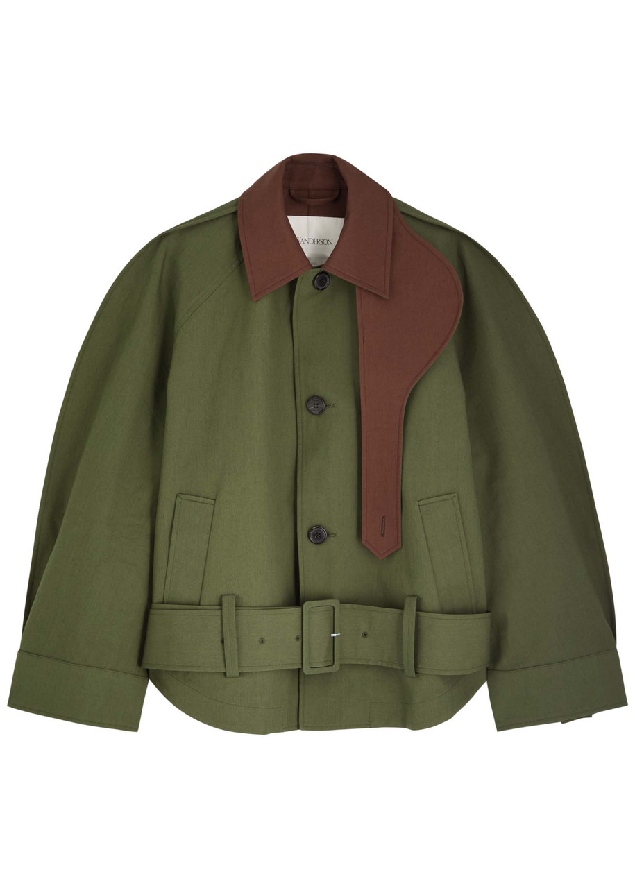 Jw Anderson Belted Waist Jacket Collar Contrast