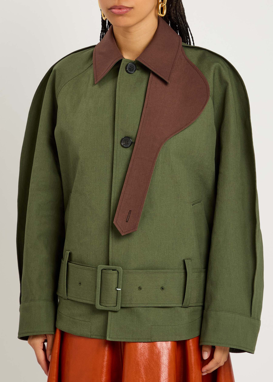 Jw Anderson Belted Waist Jacket Collar Contrast